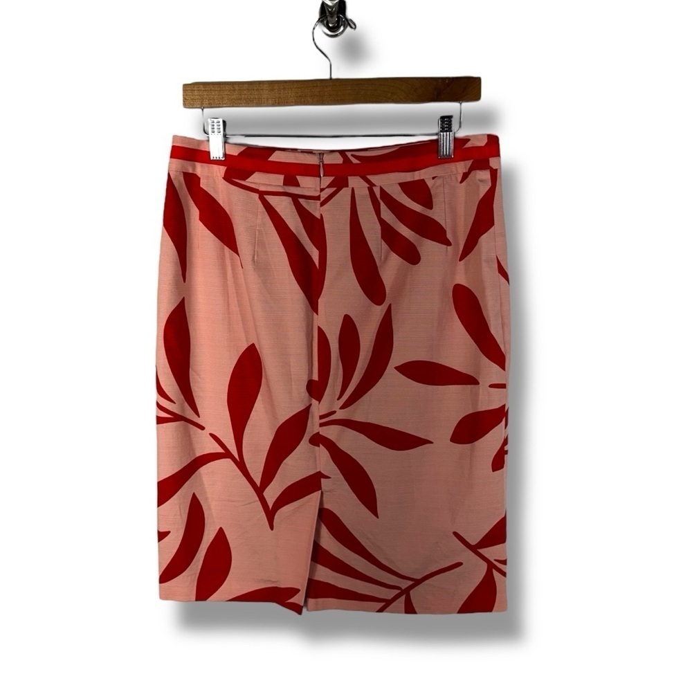 Boden Preppy Modern Knee Length Pencil Skirt, Chalky Pink Olive Branch, Size 8R - Picture 12 of 12